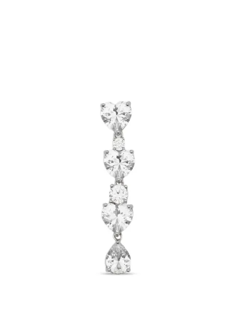 Self-Portrait crystal-heart tiered earrings Silver PF26616ESL
