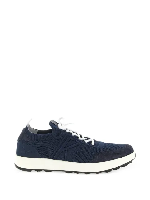 Kiton knitted suede-panel sneakers Blue USSA031N012171800V