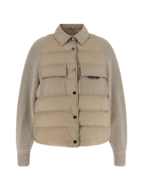Brunello Cucinelli quilted Monile-detail jacket Brown MD5987696