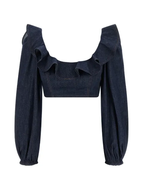 ZIMMERMANN Aster ruffled top Blue 7193TSS261