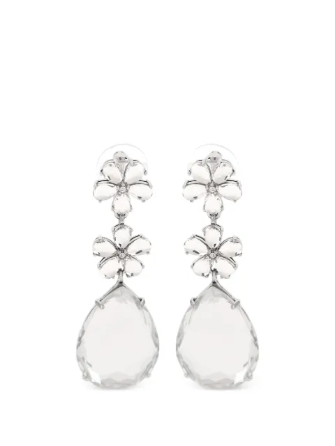 Self-Portrait crystal-flower tiered earrings Silver PF26643E