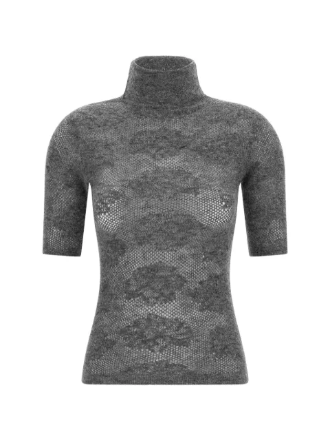 Brunello Cucinelli openwork short-sleeve sweater Grey MFR491704PC079