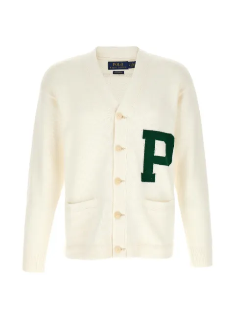 Polo Ralph Lauren letter-intarsia knitted cardigan Neutrals 710B17550001