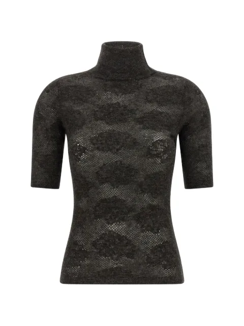 Brunello Cucinelli openwork short-sleeve sweater Brown MFR491704PC9792