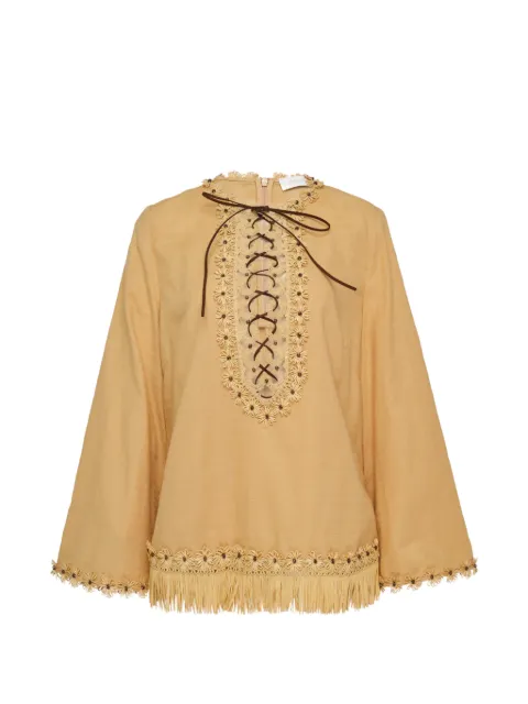 ZIMMERMANN Mahon lace-up tunic top Orange 7541TSS263