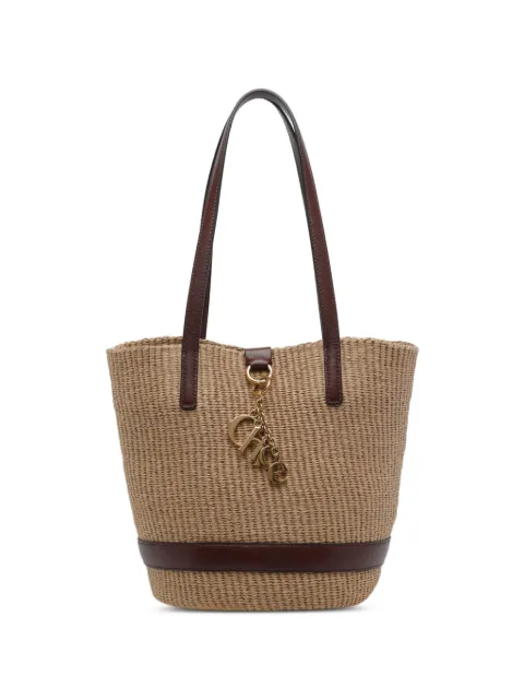 Chloé Charms logo-pendant tote bag Neutrals CH26AS942R96