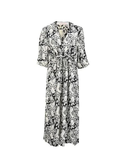 See By Chloé Vintage printed pleated dress Neutrals TONPUHKCL462681W