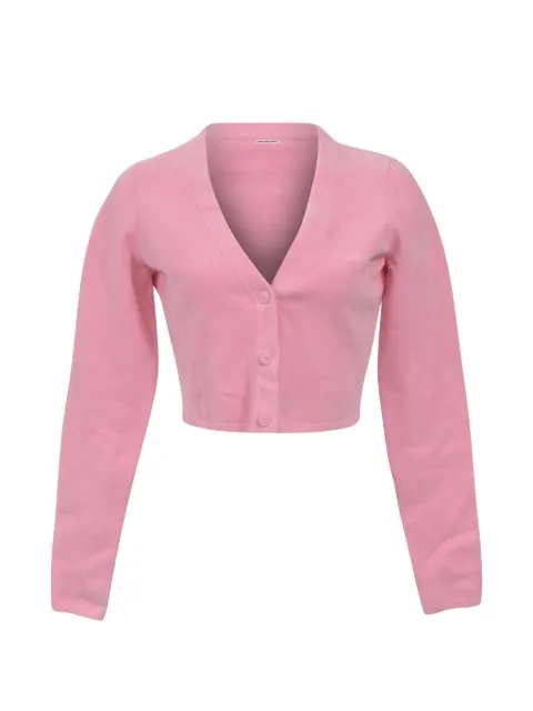 Pre-Owned Alexander Wang Logo-Embossed cropped cardigan Pink NAPPUHKCL388976W