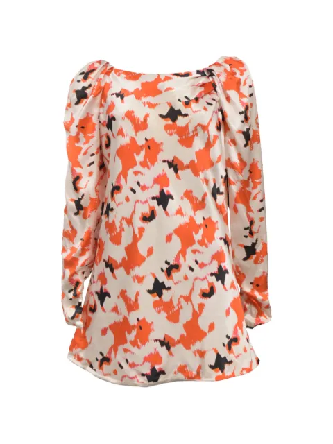 Giorgio Armani Pre-Owned printed puff-sleeve top Neutrals TONPUHKCL381691W