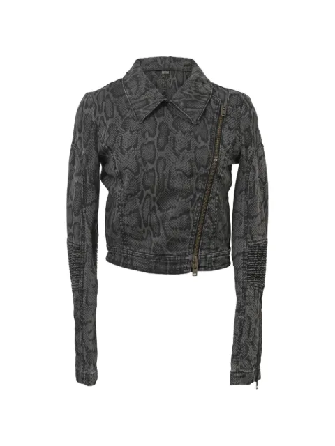 Stella McCartney Pre-Owned snake-print denim jacket Grey TONPUHKCL374495W