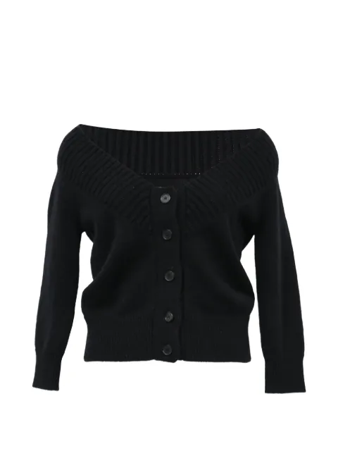 Alexander McQueen Pre-Owned wide V-neck sweater Black NAPPUHKCL457096W