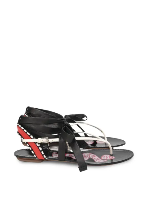 Alaïa Pre-Owned graphic-print gladiator sandals Black TONPUHKSH470274M