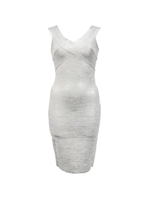 Hervé Léger Pre-Owned Criss Cross Bandage dress Silver NAPPUHKCL463850W