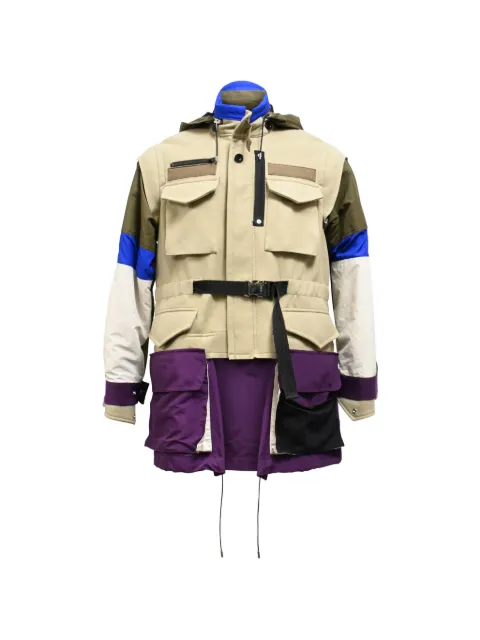 sacai color-blocked Melton jacket Neutrals MRPPUHKCL470267M