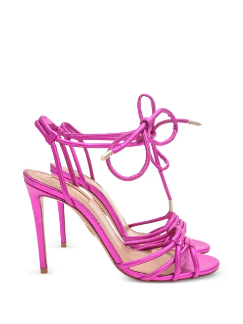 Aquazzura Laura metallic sandals Pink RFCHK737284