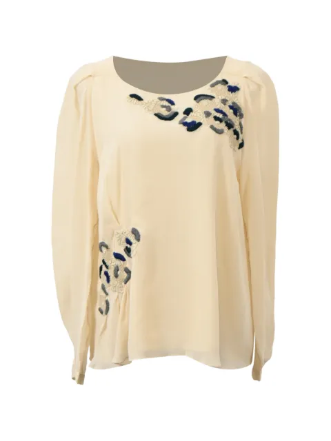 Vanessa Bruno embroidered long-sleeve blouse Neutrals NAPPUHKCL449591W