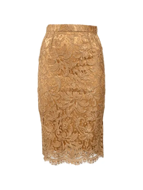 Dolce & Gabbana Pre-Owned lace pencil skirt Brown NAPPUHKCL444123W