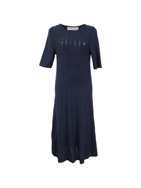 BOSS eyelet crew neck dress Blue TONPUHKCL455359W