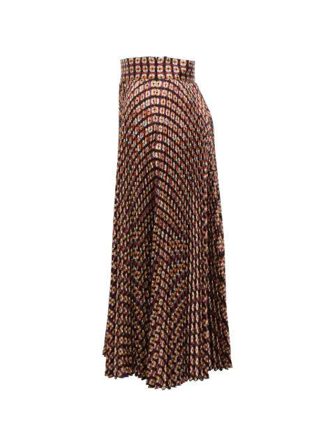 Mulberry Pre-Owned printed pleated skirt Red NAPPUHKCL458629W