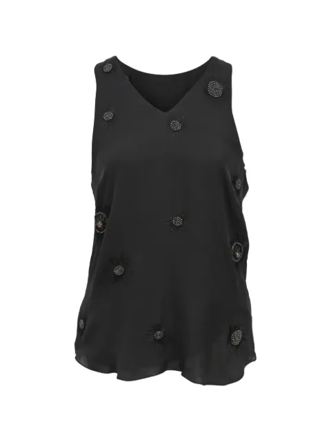 Adam Lippes beaded embroidered sleeveless top Black NAPPUHKCL378103W