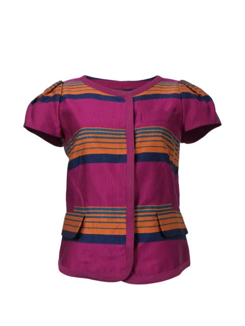 Marc Jacobs Vintage Striped puff-sleeve blouse Pink TONPUHKCL372710W