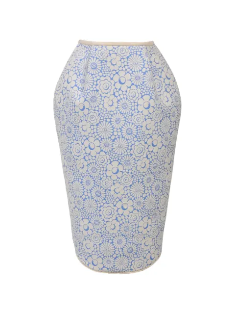 Thom Browne floral-print lantern skirt Neutrals NAPPUHKCL398011W