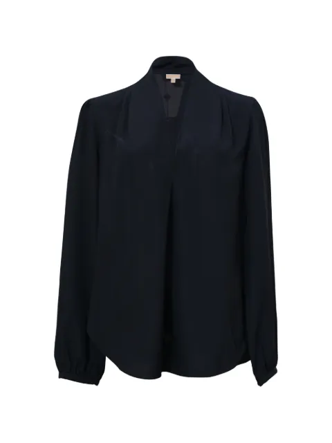 Michael Kors Vintage pleated V-neck blouse Blue NAPPUHKCL372536W