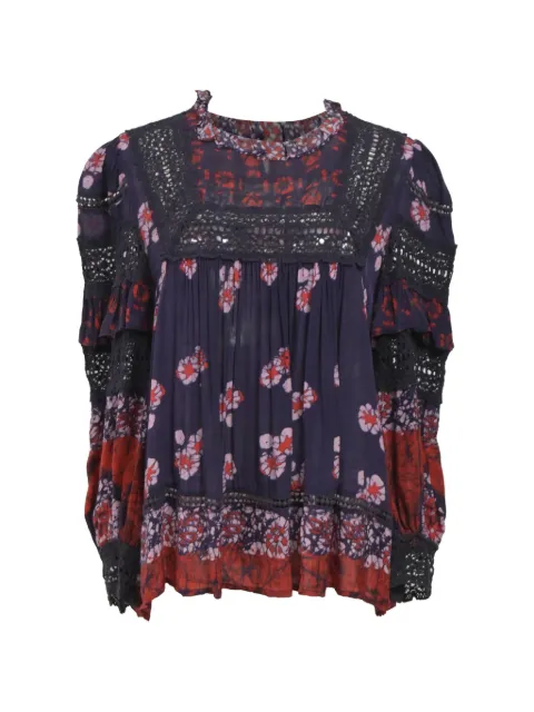 Sea Eloise ruffled printed blouse Blue NAPPUHKCL410194W