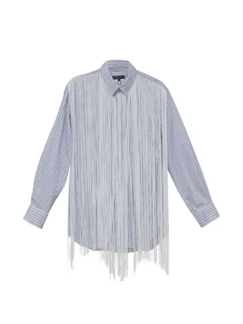 Comme Des Garçons Pre-Owned Homme Plus striped fringed shirt White TONPUHKCL371650M