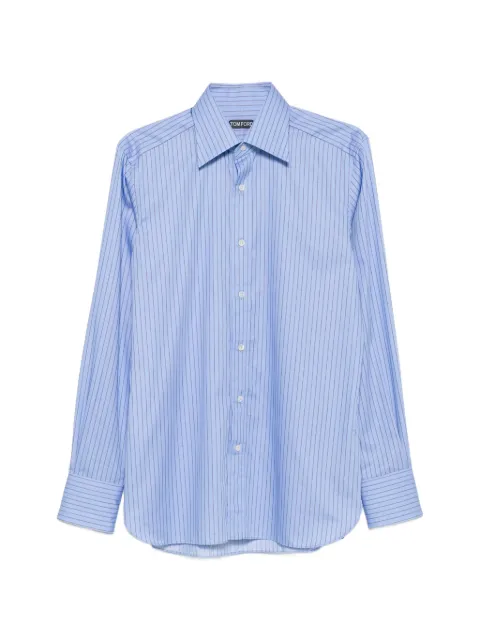 TOM FORD vertical-stripe shirt Blue HSBC01C0050