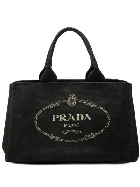 Prada Pre-Owned 2013-2026 Canvas Canapa Logo satchel Black 0R46QORSXU0L0SUH