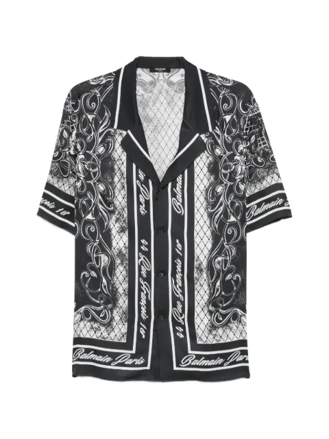 Balmain baroque-print shirt Black HH1HN130VJ04
