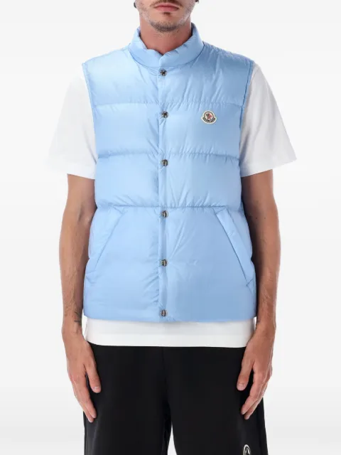 Moncler padded logo-patch gilet Blue 1A00028597YF