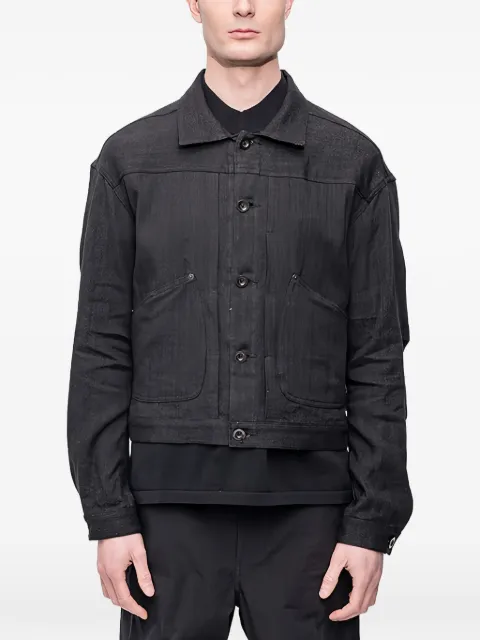 The Viridi-Anne herringbone-pattern jacket Black HERRINGBONEJACKET