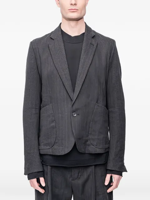 The Viridi-Anne herringbone-pattern notch-lapels blazer Black HERRINGBONEBLAZER