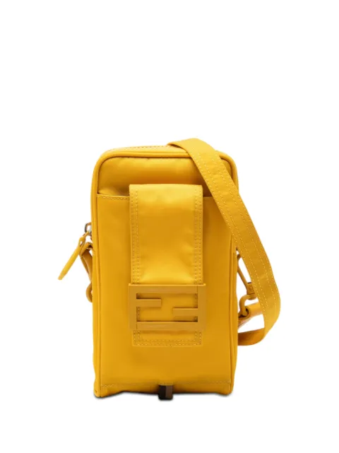 Fendi Pre-Owned 2021-2026 Nylon Baguette Phone crossbody bag Yellow QQ0J1S8CAHNXZJ86