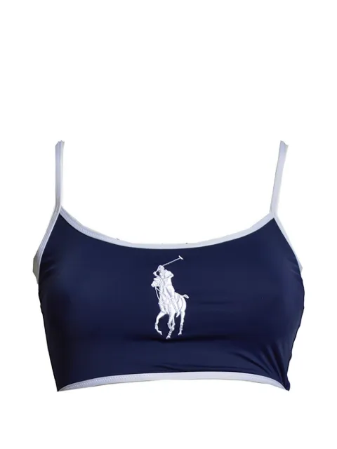 Polo Ralph Lauren embroidered-logo bikini top Blue 21654447BLUN