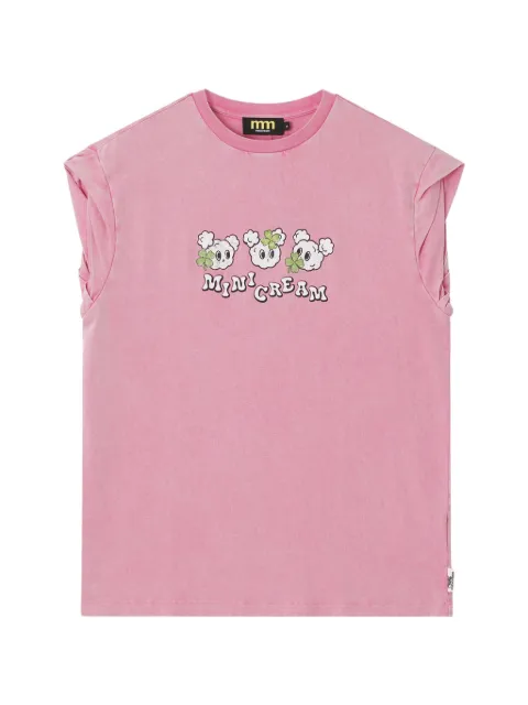 Mini Cream graphic-print sleeve T-shirt Pink 6UM644A