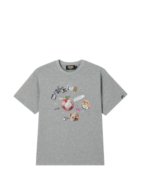 Mini Cream graphic-print T-shirt Grey 6UM662A