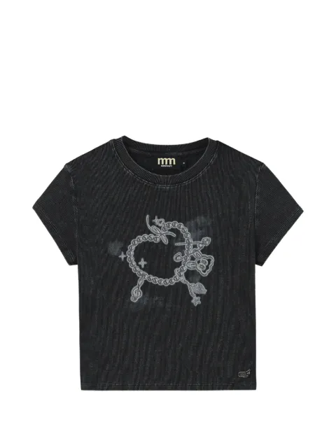 Mini Cream graphic-print T-shirt Grey 6UM645A