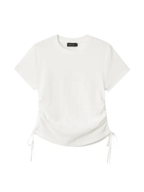 tout a coup shirred side-tie T-shirt Neutrals M636AU6