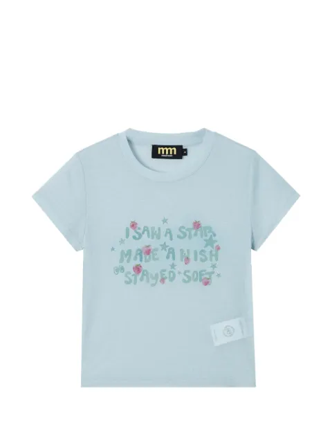 Mini Cream graphic-print short-sleeve T-shirt Blue 6UM658A