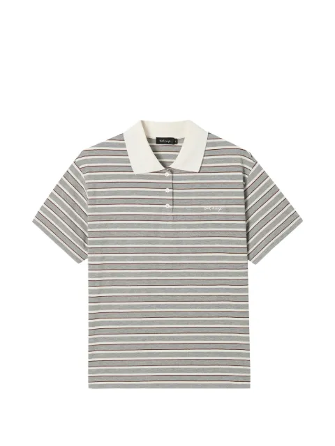 tout a coup striped short-sleeve polo shirt Grey M649AU6