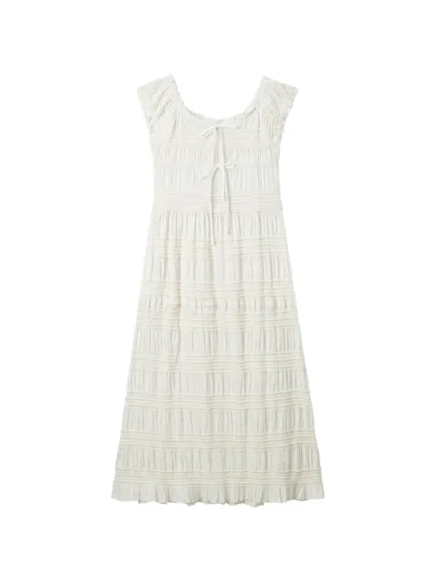 tout a coup bow-detail midi dress White M153AU6