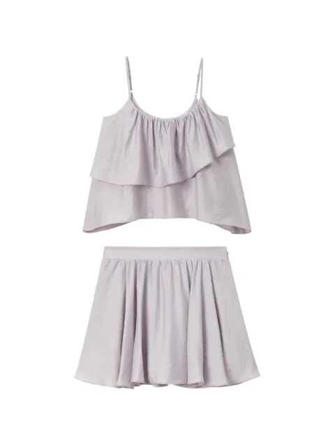 b+ab ruffled mini shorts set (set of two) Purple 6U175AS