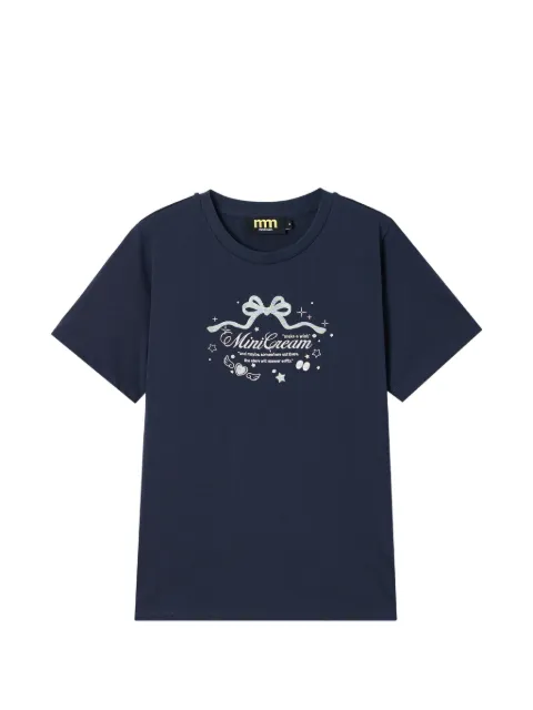 Mini Cream graphic-print T-shirt Blue 6UM660A