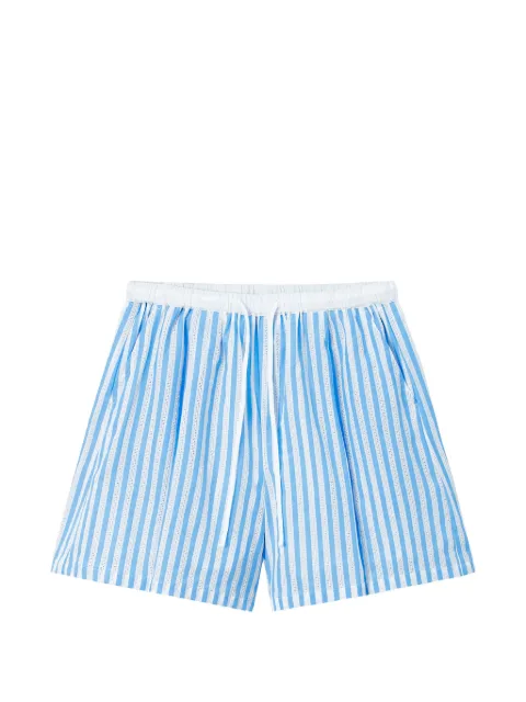 b+ab vertical-stripe drawstring mini shorts Blue 6U219AS