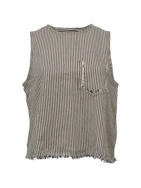 Pre-Owned Alexander Wang pinstripe raw-edge top Neutrals NAPPUHKCL372538W
