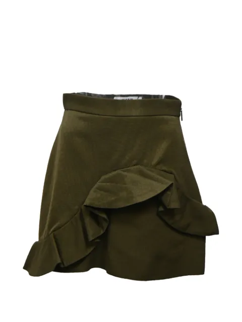 MSGM ruffle-trim mini skirt Green NAPPUHKCL461117W