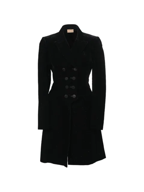 Alaïa Pre-Owned double-breasted glitter coat Black NAPPUHKCL370415W